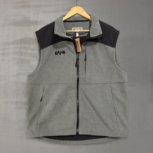 NEW Duluth Trading Co Shoreman's Fleece Vest Gray EMS Logo Full Zip Large